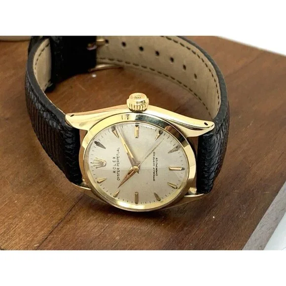 Rolex Oyster Perpetual Women's Watch Vintage Swiss Automatic 14k Gold Case - Picture 7 of 14